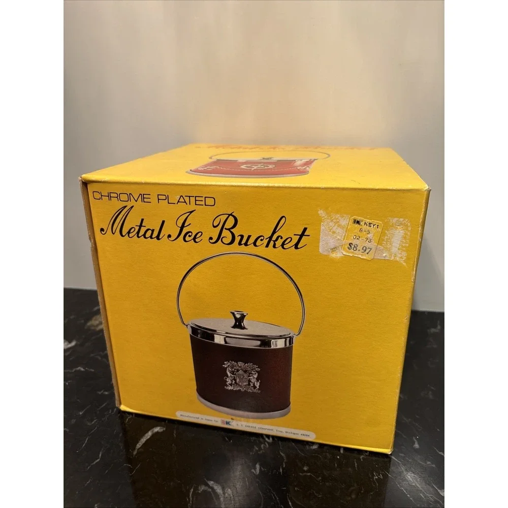 Vintage 1970s Ice Bucket with Lid MCM- New
